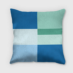 Подушка квадратная Мятное небо колор-блок, цвет: 3D-принт