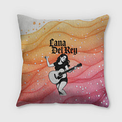 Подушка квадратная Lana Del Rey в образе гитаристки, цвет: 3D-принт
