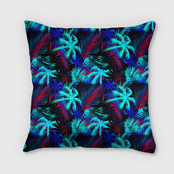 Подушка квадратная Palm blue light blue, цвет: 3D-принт
