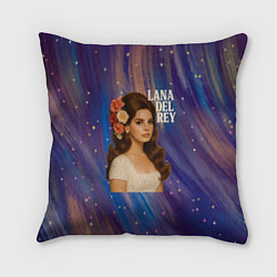 Подушка квадратная Lana Del Rey с цветами в волосах, цвет: 3D-принт