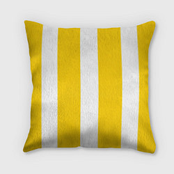 Подушка квадратная Color yellow white line, цвет: 3D-принт