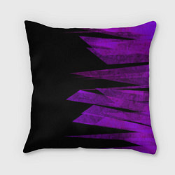 Подушка квадратная Color purple black stripes, цвет: 3D-принт