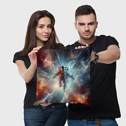 Подушка квадратная Космонавт в космической туманности, цвет: 3D-принт — фото 2