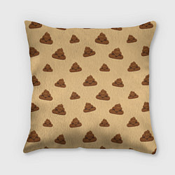 Подушка квадратная Какашка smile, цвет: 3D-принт