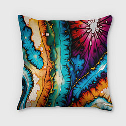 Подушка квадратная Разноцветный узор, цвет: 3D-принт