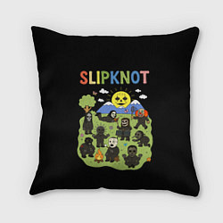Подушка квадратная Slipknot, мультяшный стиль, цвет: 3D-принт