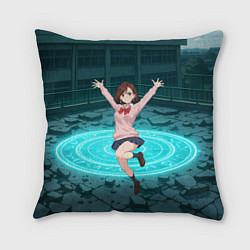 Подушка квадратная Радостная Сиратори Айра в прыжке, цвет: 3D-принт