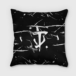 Подушка квадратная Doom logo штрихи, цвет: 3D-принт