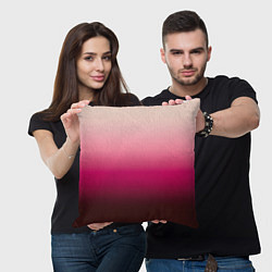 Подушка квадратная Градиент transcendent pink омбре, цвет: 3D-принт — фото 2
