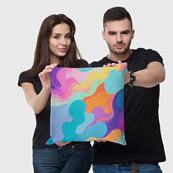 Подушка квадратная Разноцветные красивые облака, цвет: 3D-принт — фото 2