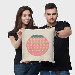 Подушка квадратная Big strawberry retro dusty, цвет: 3D-принт — фото 2