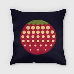 Подушка квадратная Big strawberry russian black, цвет: 3D-принт