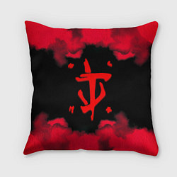 Подушка квадратная Doom огненные краски, цвет: 3D-принт