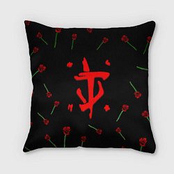 Подушка квадратная Doom rose pattern, цвет: 3D-принт