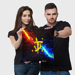 Подушка квадратная Doom шторм с молниями, цвет: 3D-принт — фото 2