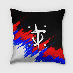 Подушка квадратная Doom триколор краски, цвет: 3D-принт