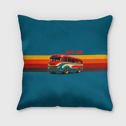 Подушка квадратная Ретро автобус ЗИЛ 156 поп-арт, цвет: 3D-принт