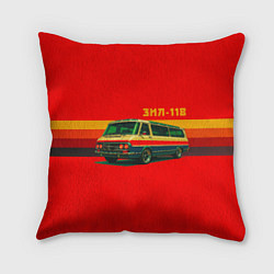 Подушка квадратная Ретро автобус ЗИЛ-118 поп-арт, цвет: 3D-принт