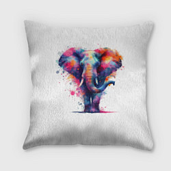 Подушка квадратная Радужный слон, цвет: 3D-принт