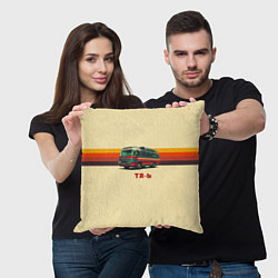 Подушка квадратная Ретро автобус ТА-6 поп-арт, цвет: 3D-принт — фото 2