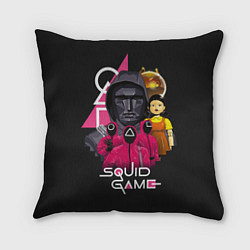 Подушка квадратная Squid Game арт, цвет: 3D-принт