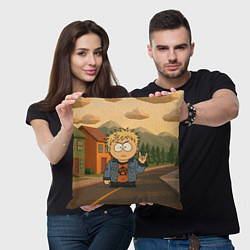 Подушка квадратная Кенни панк без комбинезона, цвет: 3D-принт — фото 2