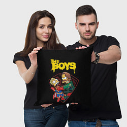 Подушка квадратная Simpsons - the boys, цвет: 3D-принт — фото 2