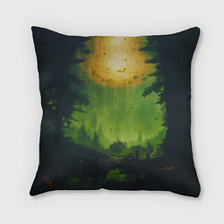 Подушка квадратная НЛО, позывные радио Судного дня, цвет: 3D-принт