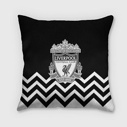 Подушка квадратная Liverpool чернобелые линии, цвет: 3D-принт