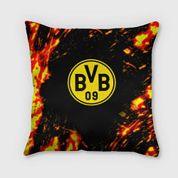 Подушка квадратная Borussia огненные краски, цвет: 3D-принт