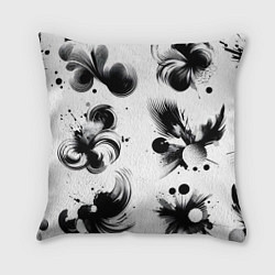 Подушка квадратная Чёрно-белая абстракция нейроарт, цвет: 3D-принт