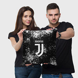 Подушка квадратная Ювентус брызги красок, цвет: 3D-принт — фото 2