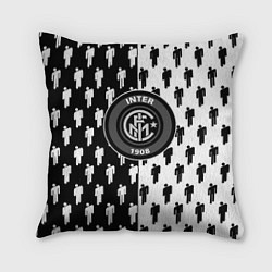 Подушка квадратная Inter паттерн люди спорт, цвет: 3D-принт