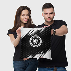 Подушка квадратная Chelsea штрихи красок текстура, цвет: 3D-принт — фото 2