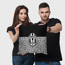 Подушка квадратная Juventus отпечатки текстура, цвет: 3D-принт — фото 2