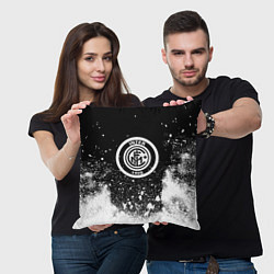 Подушка квадратная Inter белый всплеск краско, цвет: 3D-принт — фото 2