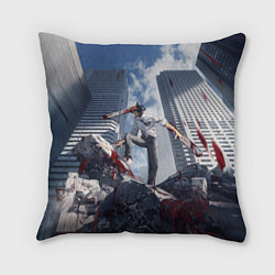Подушка квадратная Denji in city Chainsaw man, цвет: 3D-принт