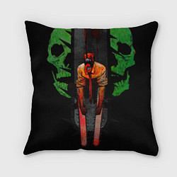 Подушка квадратная Дэндзи с черепами Человек бензопила, цвет: 3D-принт
