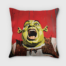 Подушка квадратная Орущий Шрек, цвет: 3D-принт