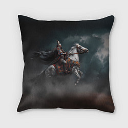 Подушка квадратная Всадник на фоне туч и пыли, цвет: 3D-принт