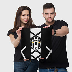 Подушка квадратная Ювентус геометрия полосы линии, цвет: 3D-принт — фото 2