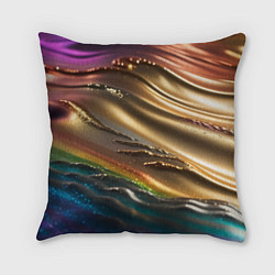 Подушка квадратная Переливающийся расплавленный металл, цвет: 3D-принт