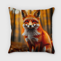 Подушка квадратная Осенняя лисица, цвет: 3D-принт