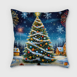 Подушка квадратная Новогоднее волшебство, цвет: 3D-принт
