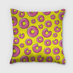 Подушка квадратная Пончики Гомера, цвет: 3D-принт