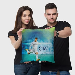 Подушка квадратная CR Ronaldo, цвет: 3D-принт — фото 2