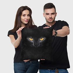 Подушка квадратная Черная кошка, цвет: 3D-принт — фото 2