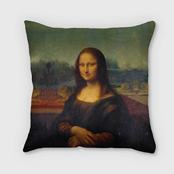 Подушка квадратная Леонардо да Винчи - Мона Лиза, цвет: 3D-принт