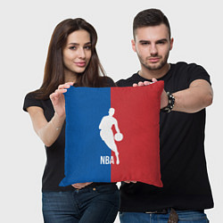 Подушка квадратная Эмблема NBA, цвет: 3D-принт — фото 2