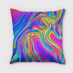 Подушка квадратная Цветные разводы, цвет: 3D-принт